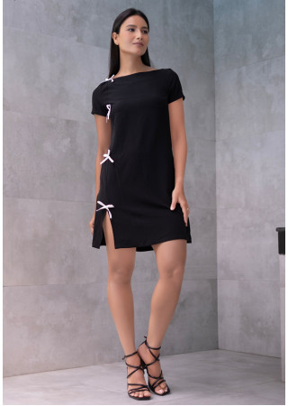 VANDELIA SLIT BOW DRESS